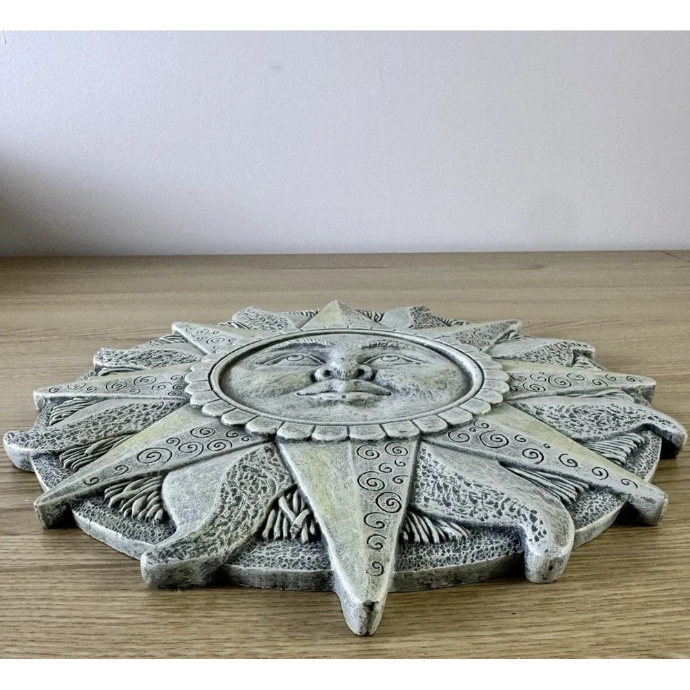 Vintage NCE Sun Face Celestial Wall Plaque Whimsigoth Resin Decor 11.5